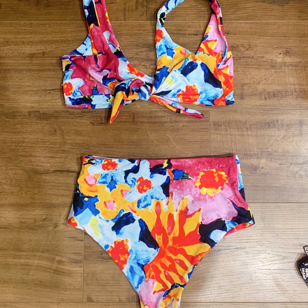 Colorful High Wasted Bikini Set